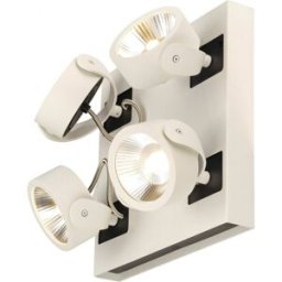 SLV KALU, applique et plafonnier intérieur, quad, carré, blanc/noir, LED, 60W, 3000K, variable - Lampes murales et de plafond
