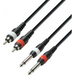 Adam Hall Cables K3 TPC 0100 M - Câble audio 2 connecteurs RCA sur 2 - Câbles jumeaux