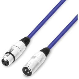 Adam Hall Cables 3 STAR MMF 0100 BL - Câble microphone XLR femelle vers XLR mâle 1 m bleu - Câbles de microphone colorés