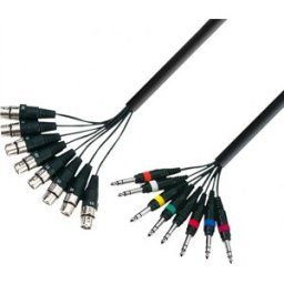 Adam Hall Cables 3 STAR L8 FV 0300 - Câble Multipaire 8 x XLR femelle vers 8 x Jack 6,35 mm TRS - Câbles de métier à tisser de studio