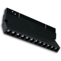 ISOLED Track48 projecteur sur rail raster 22cm noir, 12W, 36°, 48V DC, 3000K, CRI90 - Lampes avec adaptateur triphasé 48V