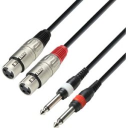 Adam Hall Cables K3 TFP 0100 - Câble 2 embases XLR sur 2 connecteurs - Câbles jumeaux