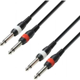 Adam Hall Cables 3 STAR TPP 0100 - Câble Audio 2 x Jack 6,35 mm mono vers 2 x Jack 6,35 mm mono 1 m - Câbles jumeaux