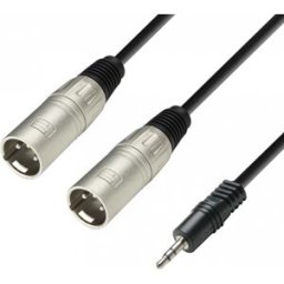 Adam Hall Cables K3 YWMM 0300 - Audio Cable 3.5 mm Jack stereo to 2 x XLR male 3 m - Câbles Y