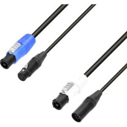 Adam Hall Cables 8101 PSDT5 0150 N - Câble DMX & secteur Neutrik® powerCON & Neutrik® XLR 5 - Câbles hybrides DMX, AES/EBU