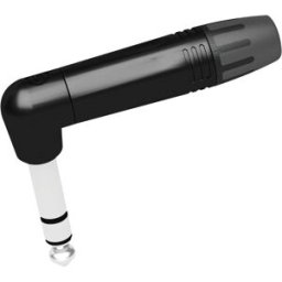 SEETRONIC Jack Plug 6,3 mm stéréo - Boîtier noir à 90° - Embout noir - Connecteurs Jack