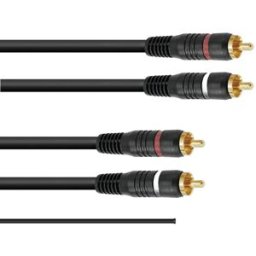 OMNITRONIC câble RCA 2x2 terre 1.5m - Câble RCA