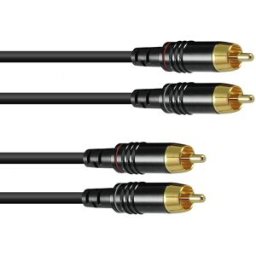 SOMMER CABLE Câble RCA 2x2 1m bk Hicon - Câble RCA
