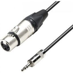 Adam Hall Cables 5 STAR MYF 0300 - Câble Micro XLR femelle Neutrik vers Jack 3,5 mm stéréo 3 m - Câbles XLR vers jack