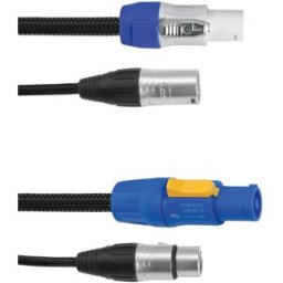 EUROLITE Combi Cable DMX P-Con/3pin XLR 1,5m - Câbles Powercon