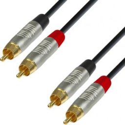 Adam Hall Cables 4 STAR TCC 0090 - Câble Audio REAN 2 x RCA mâle vers 2 x RCA mâle 0,9 m - Câbles jumeaux