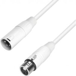 Adam Hall Cables 4 STAR MMF 500 SNOW - Câble Micro XLR mâle vers XLR femelle 5 m blanc - Câbles de microphone colorés