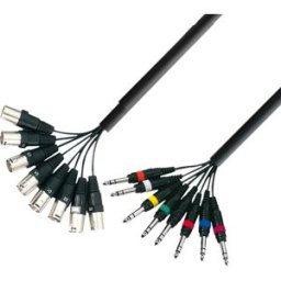 Adam Hall Cables 3 STAR L8 MV 0500 - Câble Multipaire 8 x XLR mâle vers 8 x Jack 6,35 mm TRS - Câbles de métier à tisser de studio