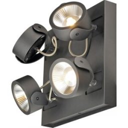 SLV KALU, applique et plafonnier intérieur, quad, carré, noir, LED, 60W, 3000K, variable Triac - Lampes murales et de plafond
