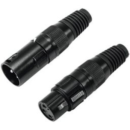 OMNITRONIC XLR socket/plug set 3pin black housing 5x - Connecteur XLR 3 pol.