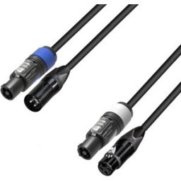 Adam Hall Cables 5 STAR H PCON A 0300 - Câble hybride audio Neutrik® XLR x powerCON® 3m - Câbles hybrides audio
