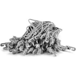 Riggatec Spannfix 4mm gris argenté 27cm 50 pcs. - Cordons élastiques-Spannfix