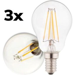 ISOLED E14 LED Illu, 4W, transparent, blanc chaud, pack de 3 - Lampes LED socle E14