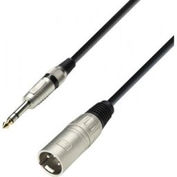 Adam Hall Cables 3 STAR BMV 0100 - Câble Micro XLR mâle vers Jack 6,35 mm TRS stéréo 1 m - Câbles symétriques