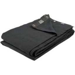 SHOWGEAR Toile de fond Stagemolton 320 g/m² Noir - 600 x 600 cm (L x H) - Tissus confectionnés