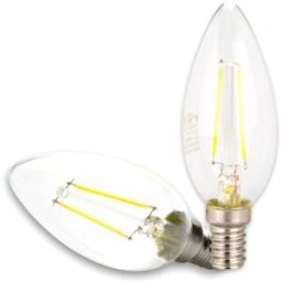 ISOLED Bougie LED E14, 2W, transparent, blanc chaud, gradable - Lampes LED socle E14