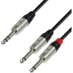 Adam Hall Cables 4 STAR YVPP 0090 - Câble Audio REAN Jack 6,35 mm stéréo vers 2 x Jack 6,35 mm - Câbles Y