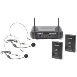 Vonyx STWM712H Système de micro-casque sans fil VHF à 2 canaux - Kits de microphones