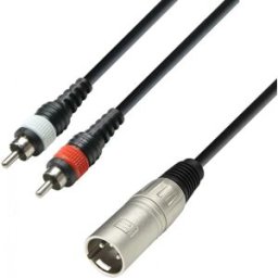 Adam Hall Cables 3 STAR YMCC 0300 - Câble audio connecteur XLR sur 2 connecteurs RCA, 3 m - Câbles Y