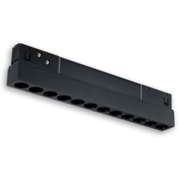 ISOLED Track48 luminaire raster 22cm noir, 12W, 36°, 48V DC, 3000K, CRI90, DALI dimmable - Lampes avec adaptateur triphasé 48V