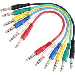 Adam Hall Cables 3 STAR BVV 0030 SET - Jeu de 6 câbles patch 6,3 mm Jack Stereo 0,30 m - Câbles de raccordement symétriques