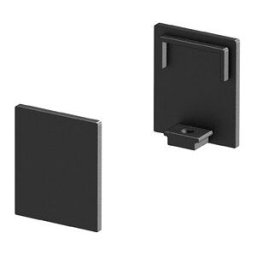 SLV GRAZIA 10, embouts pour profil en saillie plat, avec diffuseur haut, noir, 2 pièces - Accessoires pour éclairage décoratif