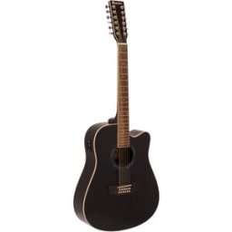DIMAVERY DR-612 Western guitar 12-string, black - Guitares acoustiques