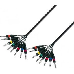 Adam Hall Cables 3 STAR L8 VV 0500 - Câble Multipaire 8 x Jack 6,35 mm TRS stéréo vers 8 x Jack - Câbles de métier à tisser de studio