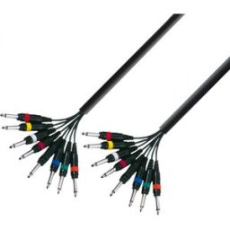 Adam Hall Cables 3 STAR L8 PP 0300 - Câble Multipaire 8 x Jack 6,35 mm mono vers 8 x Jack 6,35 mm - Câbles de métier à tisser de studio