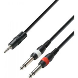 Adam Hall Cables 3 STAR YWPP 0600 - Câble Audio Mini-Jack 3,5 mm stéréo vers 2 x Jack 6,35 mm - Câbles Y