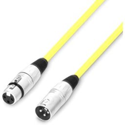 Adam Hall Cables 3 STAR MMF 0100 YEL - Câble microphone XLR femelle vers XLR mâle 1m jaune - Câbles de microphone colorés