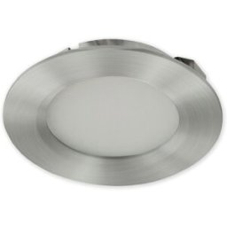 ISOLED Meubles LED encastrés projecteur Mini AMP ALU brossé, rond,3W, 120°, 12V DC blanc chaud - Luminaires encastrés
