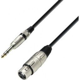 Adam Hall Cables 3 STAR BFV 1000 - Câble Micro XLR femelle vers Jack 6,35 mm TRS stéréo 10 m - Câbles symétriques