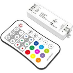 ISOLED Contrôleur LED radio SPI pour 8 - 1024 pixels avec télécommande, 12-24V DC, 8A - Accessoires divers