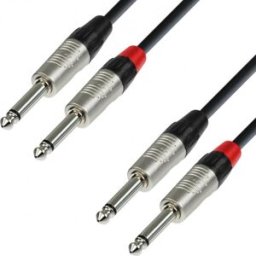Adam Hall Cables 4 STAR TPP 0150 - Câble Audio REAN 2 x Jack 6,35 mm mono vers 2 x Jack 6,35 mm - Câbles jumeaux