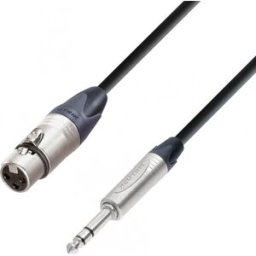 Adam Hall Cables 5 STAR BFV 0500 - Câble Micro Neutrik XLR femelle vers Jack 6,35 mm TRS stéréo - Câbles symétriques