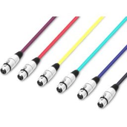 Adam Hall Cables 3 STAR MMF 0100 SET - Lot de 6 câbles micro XLR femelle vers XLR mâle 1 m - Câbles de microphone colorés