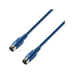 Adam Hall Cables 3 STAR MIDI 0300 BLU - Câble MIDI 3 m bleu - Câbles Midi