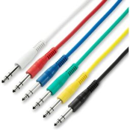 Adam Hall Cables 3 STAR BVV 0015 SET - Jeu de 6 câbles patch 6,3 mm Jack Stereo 0,15 m - Câbles de raccordement symétriques