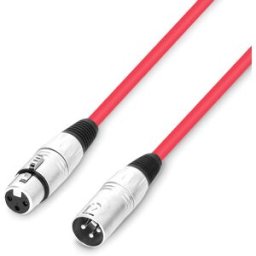 Adam Hall Cables 3 STAR MMF 0100 RED - Câble microphone XLR femelle vers XLR mâle 1m rouge - Câbles de microphone colorés