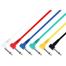 Adam Hall Cables 3 STAR IRR 0090 SET - Lot de 6 câbles patch 6,3 mm jack coudé mono 0,90 m - Câbles de raccordement pour pédalier