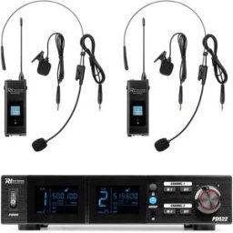 Ensemble de microphones sans fil UHF Power Dynamics PD522B avec 2 microphones de poche - Systèmes de casque audio
