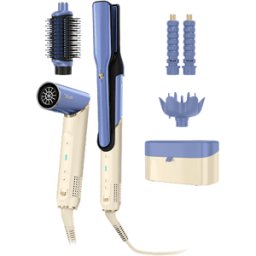 Shark Glam Multistyler, Seche cheveux avec séchage rapide, Brosse soufflante et volumisante, Lisseur cheveux, Avec boucleurs auto-enroulants, Sans dommage dû à la chaleur, Tous types de cheveux HD6042SEUPL par SharkNinja