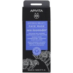 Apivita Express Beauty Mascarilla Facial Hidratante y Anti-polución con lavanda de mar 2 x 8 ml