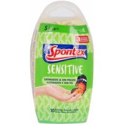 Spontex Latex Sensitive guantes satinados sin polvo talla S